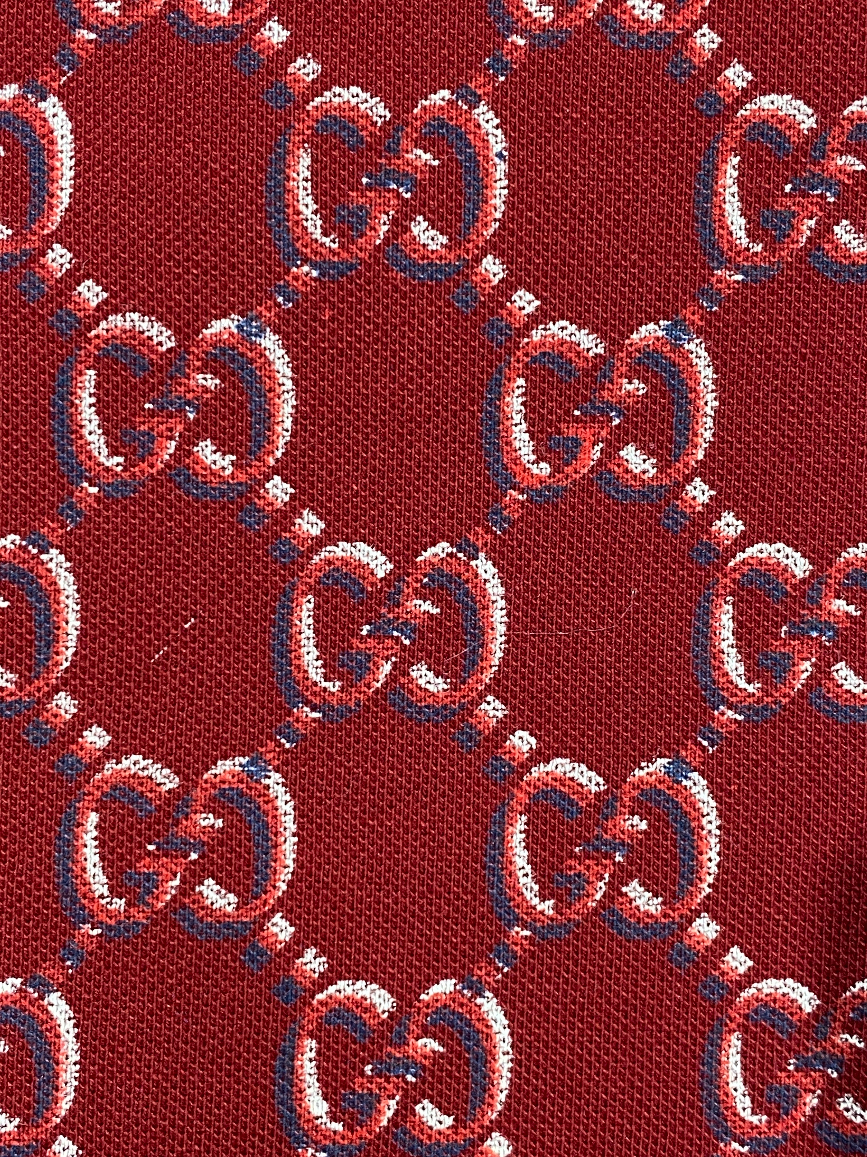 Gucci GG Monogram Piqué Polo Shirt – Bordeaux Red