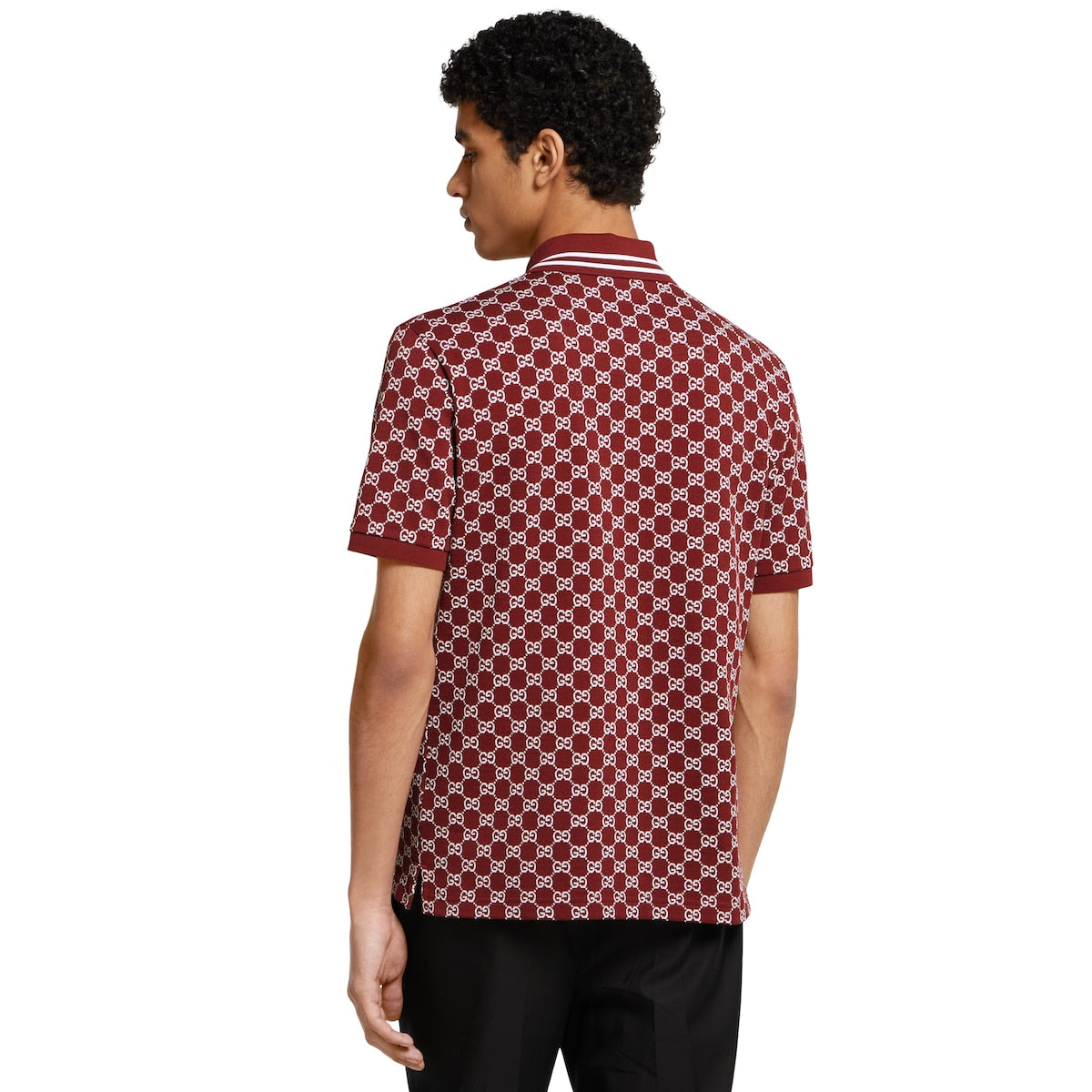 Gucci GG Monogram Piqué Polo Shirt – Bordeaux Red